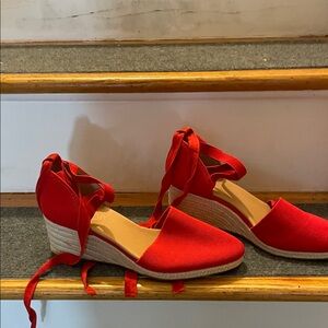 Corso Como Red Espadrille Wedges